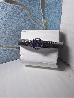 Designer Inspired Double Band Bracelet with Silver Circle with initials NWOT